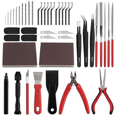 KAMTOP 46-Piece 3D Printer Tool Kit, All-in-One 3D Printing Accessories | All-in-one post-processing set for support removal, cleaning and finishing 3D prints, for beginners and experienced makers
