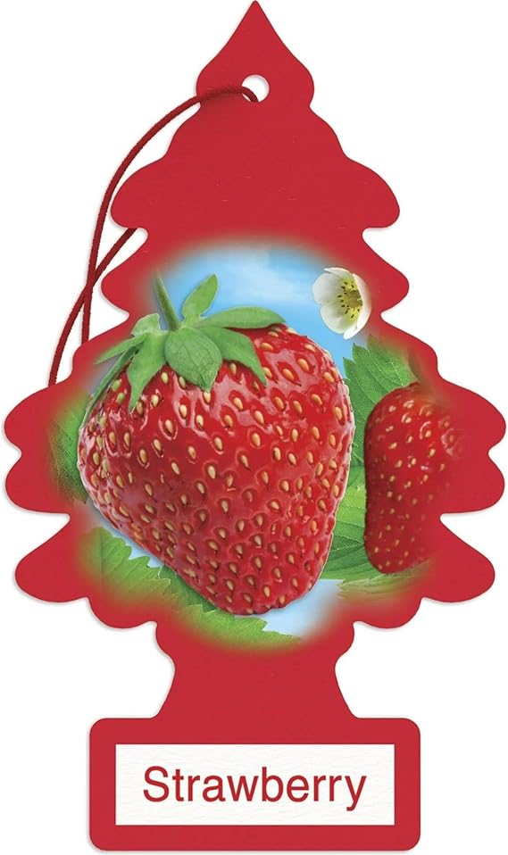 LITTLE TREES Car Air Freshener | Hanging Paper Tree for Home or Car | Strawberry | 24 Pack