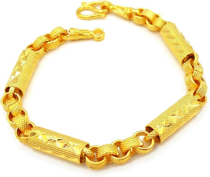 Mix Link 22K 23K 24K THAI BAHT YELLOW GOLD Plated Jewelry Bracelet Bangle 7.5 inch Women Men's
