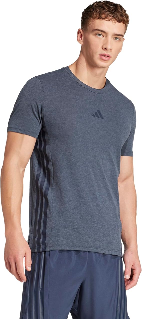 adidas Mens Designed 4 3-Stripes Tee Casual Tops Casual - Black