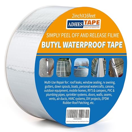 ADHES Butylband Dichtungsbänder 5cm x 5m 47 mil Dick Silber Aluminiumfol