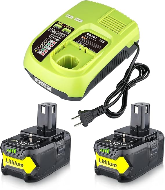 VANON 2Pack 7.0Ah Replacement for Ryobi 18V Battery and Charger Combo