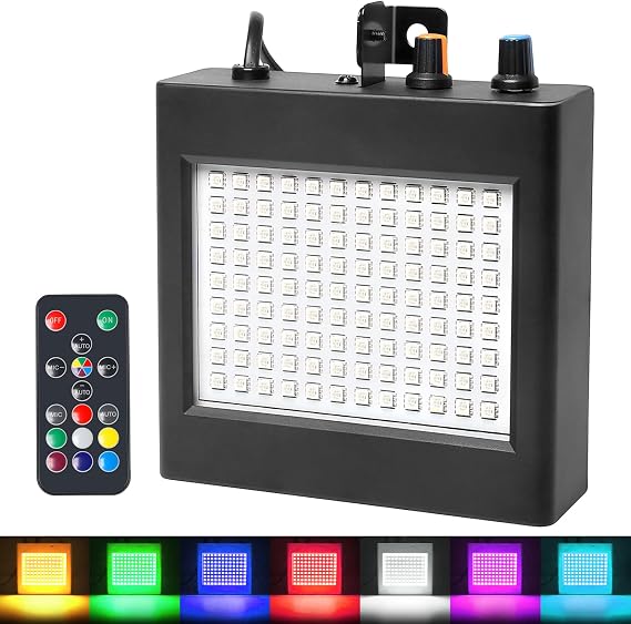Mini Strobe Light, Remote Strobe Lights 108Led Colorful Strobe Light for Parties, Dj Lights Led Atomic Stroboscope Light for Strobe Lighting [Energy Class A]
