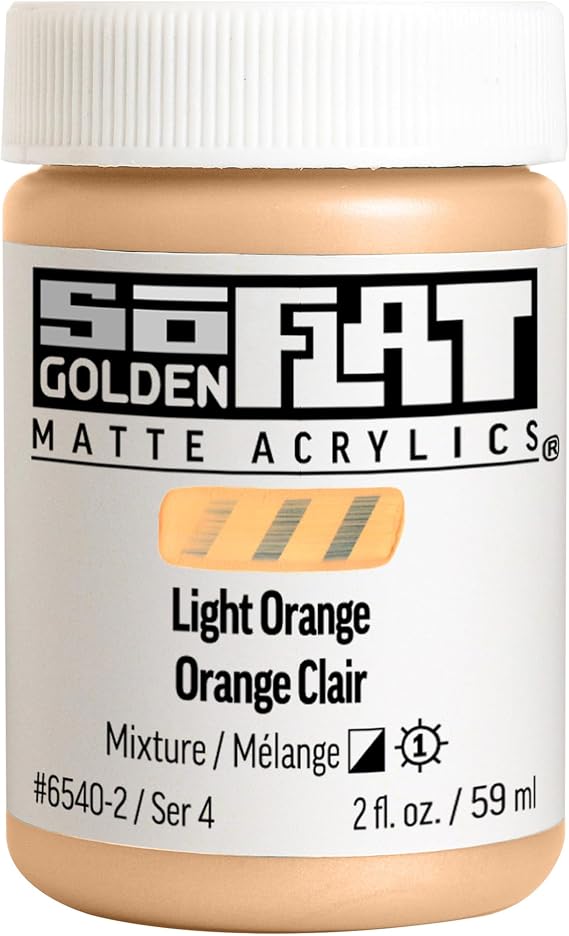 GOLDEN SoFlat Matte Acrylics, Light Orange, 2 fl. oz. Jar