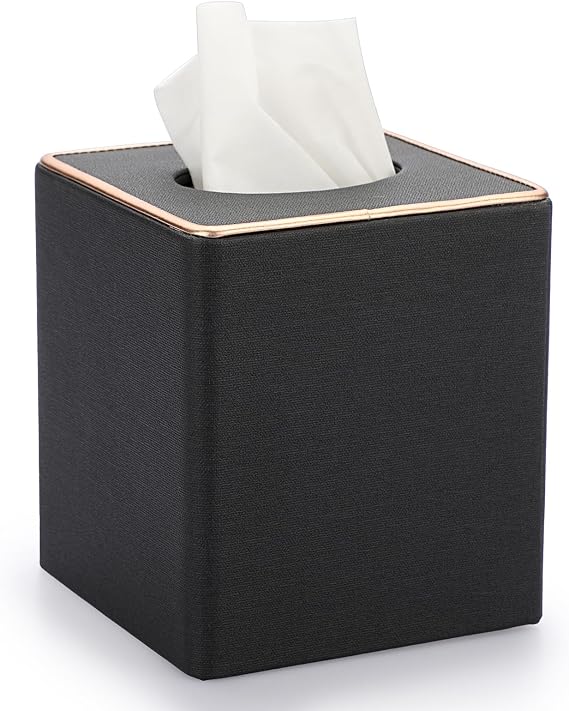 Sumnacon Linen Tissue Box Cover Square Magnetic Bottom Tissue Box Holder