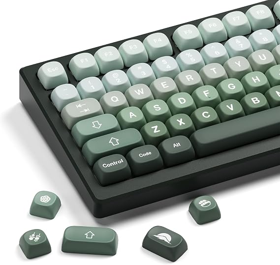 HITIME XVX Yeşil MOA Keycaps, PBT Özel Keycaps Yüzde 75, Özel Anahtar Kapakları Boya Süblimasyonu, Mekanik Klavye için Klavye Tuş Takımı