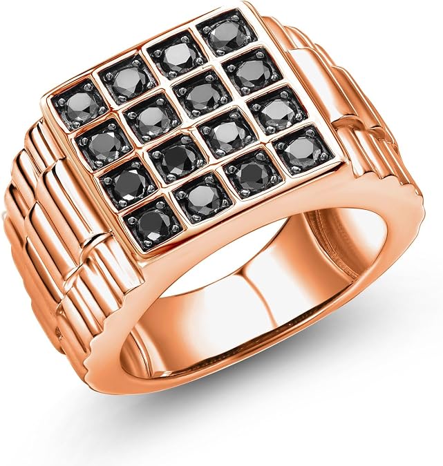 Gem Stone King Black Diamond Ring for Men
