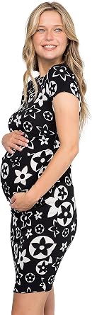 My Bump Women's Maternity Bodycon Causual Short Sleeve Mama Dress(Made in USA)