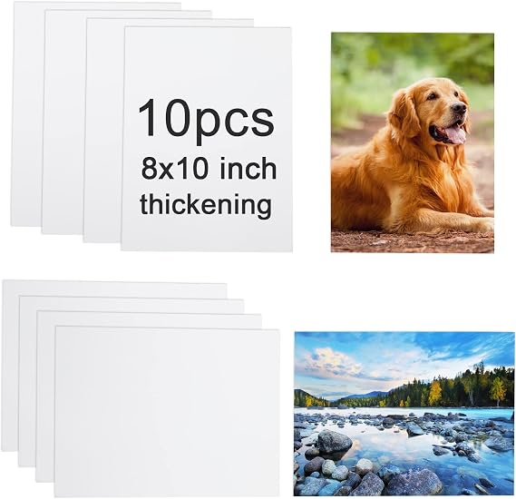 10 Pcs Sublimation Metal Blanks 8"X10" X0.45mm Aluminum Sign Wall Poster Frame (White)
