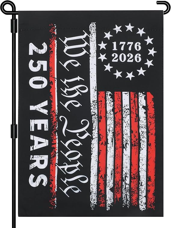 3Ply 250 Years American Anniversary Garden Flag, Small Usa Flags, Double Sided, Patriotic Outdoor Decor for Fourth of July