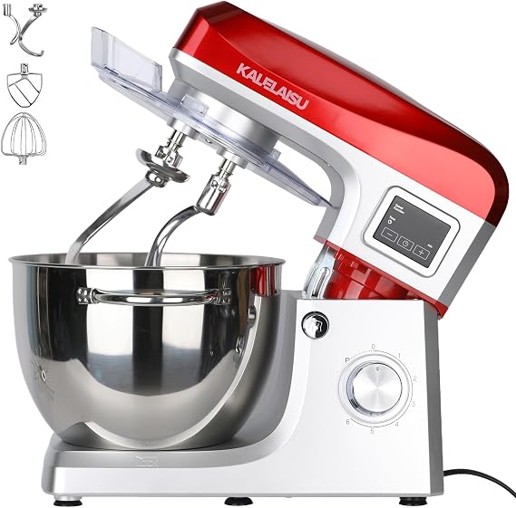 Stand Mixer Commercial Stand Mixer, 3.9 gal 10 L Large Capacity, 99 Minutes Timer Function, Double Stirring Hook Simultaneous Operation Design, 4 Attachments, 7 Speeds Adjustment, 3-in-1 Unit | 七段階速度調節 一台三役 「練る」「混ぜる」「泡立てる」 パンこねき機 家庭用 業務用 1200Wハイパワーモーター パン生地 卓上型 キッチンエイド stand mixer