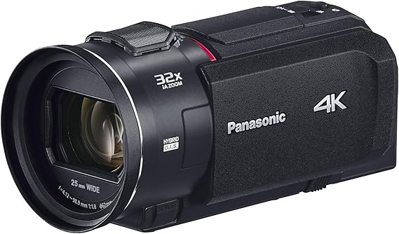 Panasonic 4K Digital Camcorder HC-VX3-K 5-Axis Hybrid Image Stabilization, 24x Optical Zoom, Leather Black