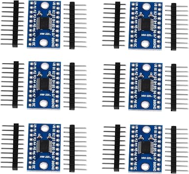 6Pcs TXS0108E 8 Channel Level Converter Module Support 3.3V to 5V High Speed Full Duplex 8-Bit Bi-Directional Logic Converter Module
