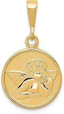 Core Gold 14K Polished and Satin Raphael Angel Pendant