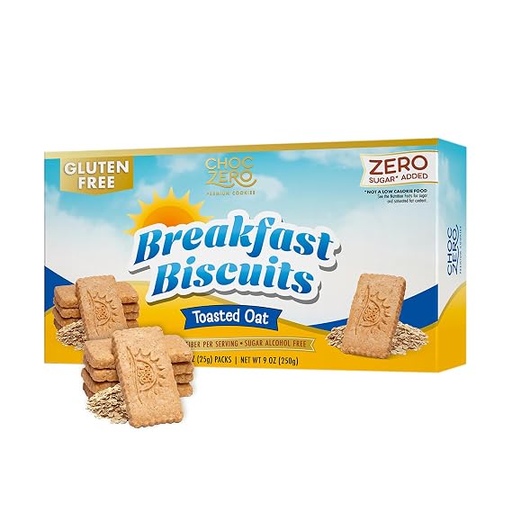 ChocZero Sugar Free Toasted Oat Breakfast Biscuits, Gluten Free
