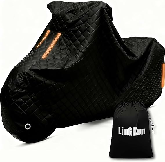 Hail Protection Motorcycle Cover for AJS Regal Raptor Eos 350 Outdoor Thicken Hail Motor Bike Cover丨Waterproof Anti-Scratch Windproof with Lock Holes & Lining-JI59