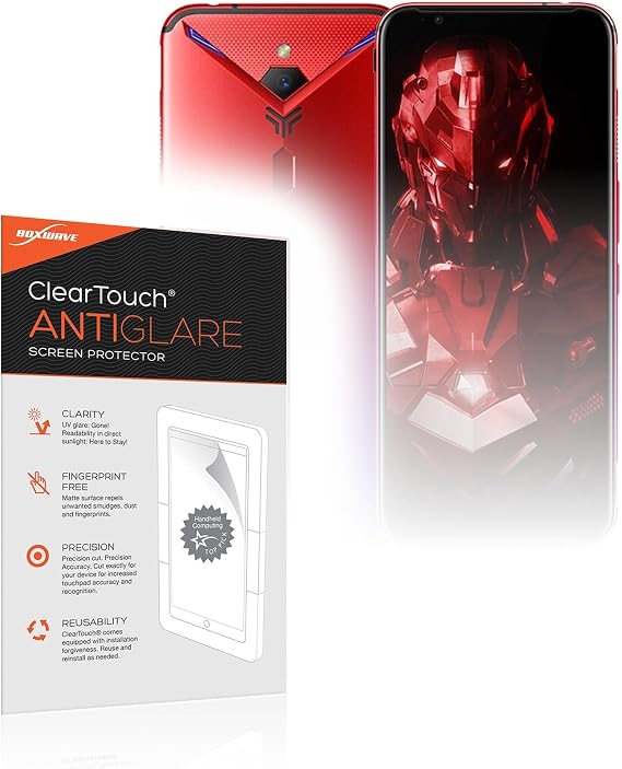 BoxWave Screen Protector Compatible with Nubia Red Magic 5S - ClearTouch Anti-Glare (2-Pack), Anti-Fingerprint Matte Film Skin