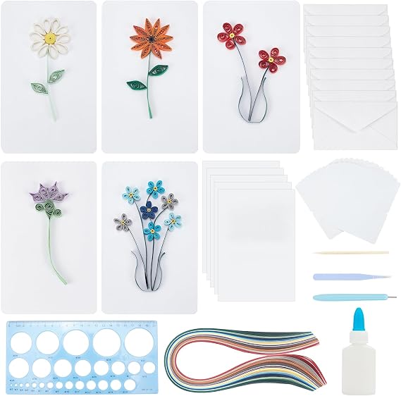 WEBEEDY Paper Quilling Kits DIY Quilling Card Making Kits Quilling Kit for Adults with 36 Colors Strips,Quilling Tools and Supplies,DIY Design Drawing Handcraft for Christmas Invitation Greeting Gift