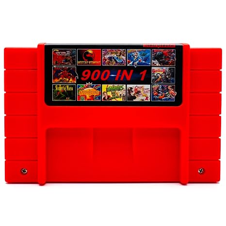 Retrotech Super 900 In 1 Cartridge For SNES 16Bit Game Console - Red