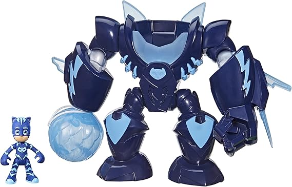 PJ Masks Robo-Catboy Preschool Toy with Lights and Sounds for Kids Ages 3 and Up, Catboy Robot Suit with Action Figure