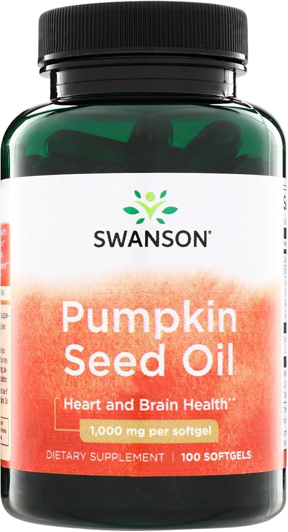 Swanson Pumpkin Seed Oil 1000mg for Prostate Support, 100 Softgels