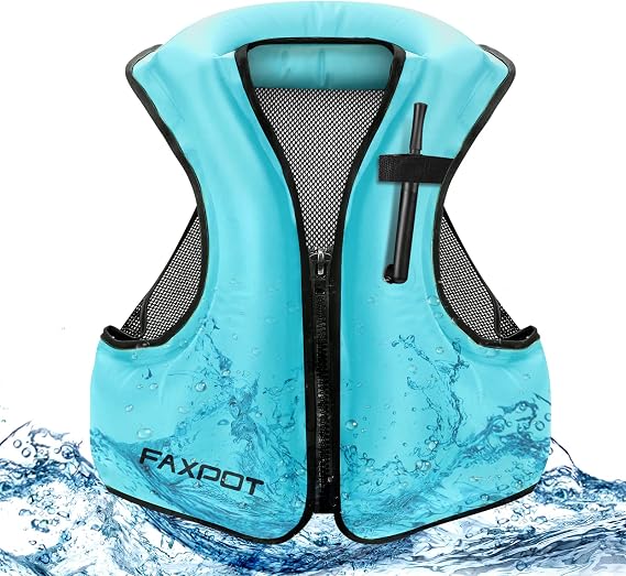Inflatable Snorkel Vest Adult, Snorkeling Vest for Men & Women, Portable Inflatable Swim Vest Jacket, for Snorkeling/Kayaking/Swimming/Boating