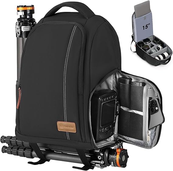 TARION Camera Bag Backpack 15L - Side Access Waterproof 15" Laptop Sleeve