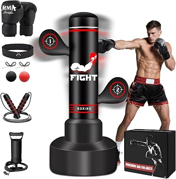 Upgraded Heavy Freestanding Punching Bag for Adults Teens, 70 Standing Punching Bag Kicking Bag Heavy Bag, Women Men Kickboxing Bags for Training MMA Fitness Home Gym
