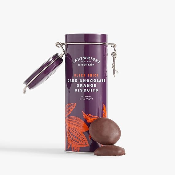 Cartwright & Butler Ultra Thick Orange Dark Chocolate Tin, 190 g