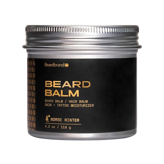 Beard Balm for Men - Travel Pack - Supports Thicker Beard, Norse Winter Scent, Natural Ingredients Butter Reduces Dryness & Enhances Look - 4.2 oz