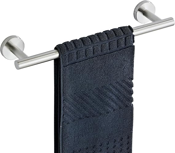 Bath Towel Bar, 12 Inch 304 Stainless Steel Thicken Towel Holder for Bathroom Wall, Towel Holder Brushed Nickel Finished Wall Mount (Total Length 14-Inch)