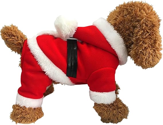 Pet Christmas Costumes Santa Dog Clothes for Small Dogs Boys Fall Winter Coats Puppy Kitty Hoodies
