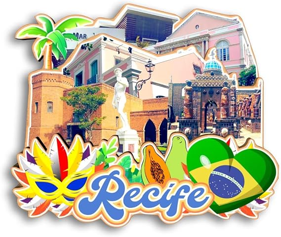 Refrigerator Magnet Recife Brazil Fridge Magnet City Travel Souvenirs Tourist Gifts 3D Classic Landmarks Handmade Crafts Home Decoration - 949