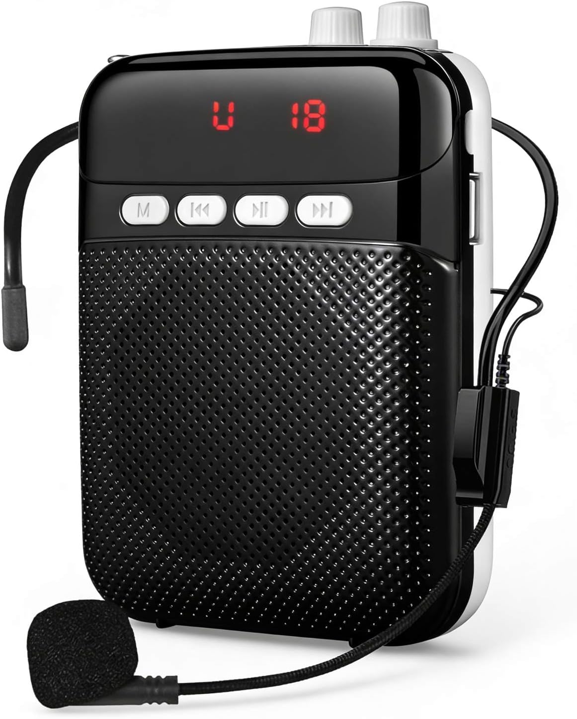 Portable Voice Amplifier for Teachers with Bluetooth,2400mAh Rechargeable Personal Amplifier PA System Headset for Speaking Microphone for Teachers,Tour Guides, Coaches, Classroom, Singing Yoga(Black)