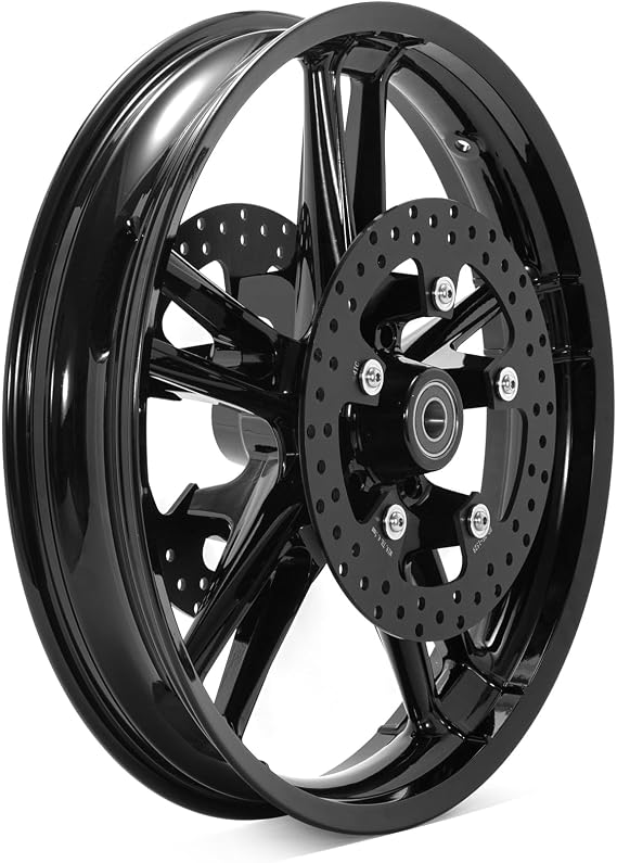 TOFR 21 inch Enforcer Front Wheel Rim Tubeless For Harley 2008-2023 Touring | With 11.8" Black Front Rotors for Road Glide Road King Electra Glide Ultra Limited Classic Street Glide Custom Special