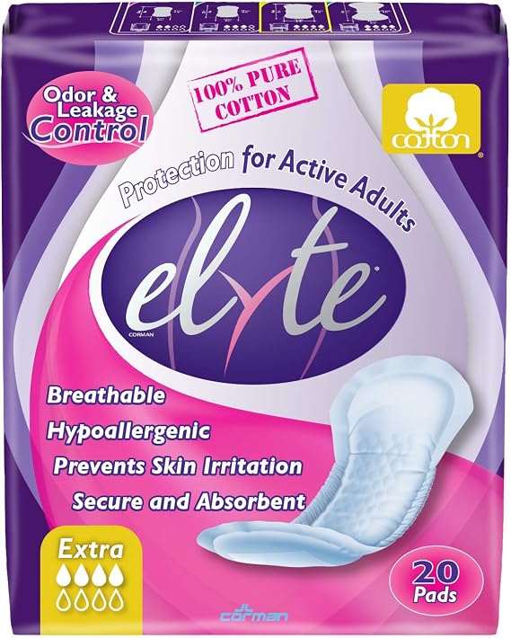 Organyc Elyte Light Inco Pads Extra, White, 20 Count