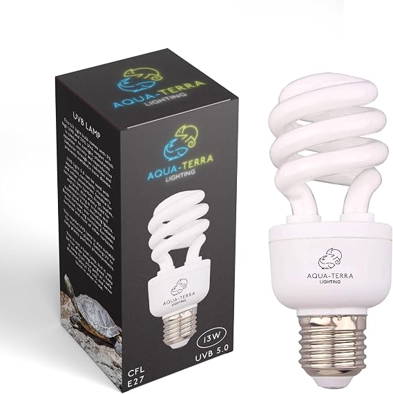 UVA UVB 13w Tropical 5.0 Bulb Ideal for Aquariums/Terrariums with Terrapins, Box Turtles, Frogs, Snakes and Birds - E27 Standard Screw Base - Ideal for Natural Sun Light Effect [Energy Class G]