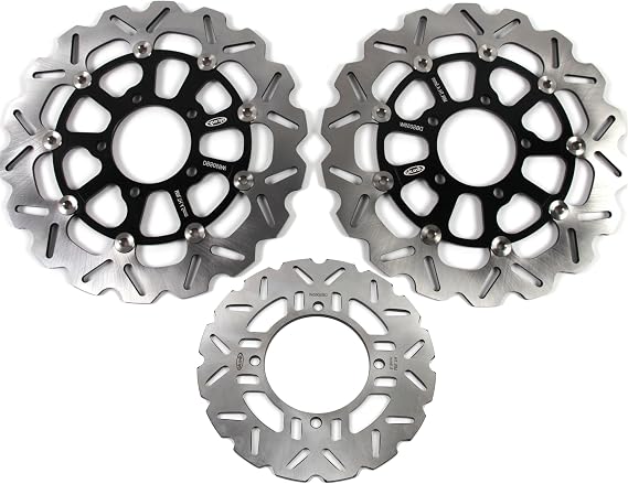 Floating Front Rear Brake Discs Rotors for Kawasaki ZZR1400 ABS 2006-2020, Ninja ZX14R 2006-2017 ABS 2013-2017, Motorcycle Replacement AccessoriesBlack