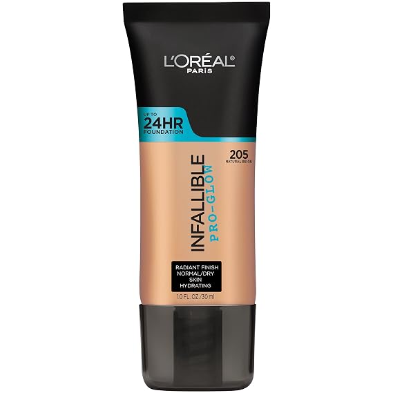 L'Oreal Paris Infallible Pro-Glow Foundation, Natural Beige, 1 fl. oz.