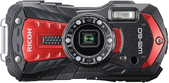RICOH WG-60 True Waterproof Digital Camera, Waterproof to 45.9 Feet 14 m, Impact Resistant, Cold Resistant, Dustproof, High-Quality 16 Megapixels, Underwater Mermaid Mode, Work-Friendly "CALS Mode