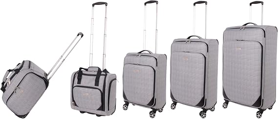 London Fog EVA Soft Sided Luggage with Stress Tested Durable Wheels | Telescopic Drag Handle Suitcase | Newbury LFL004