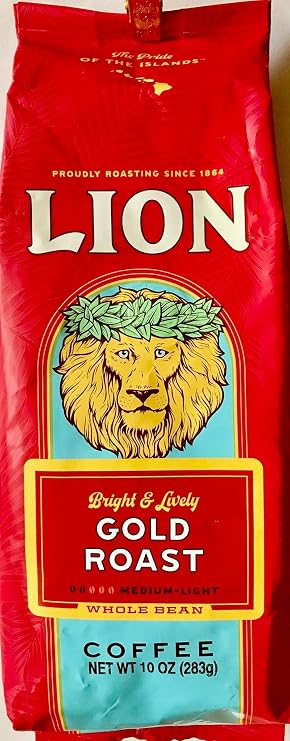 Lion Gold Coffee Whole Bean 10 oz (New Packaging!)