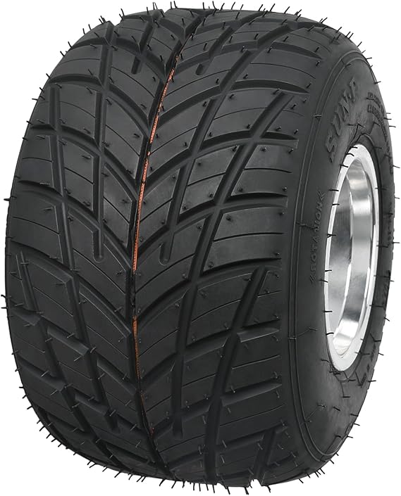 11x7.10-5 Go Kart Tires and Rims, 11x7.10x5 Rear Wheels with Aluminum Hubs, Rain Road Tires for Racing Kart Quad Drifting Mini Bikes (42mm Offset Hubs, Tubeless Tire, 5-Inch, 3 Holes)