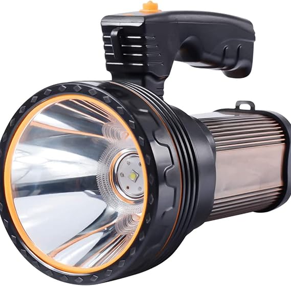 High Power Rechargeable Torch,Super Bright LED Searchlight 6000 Lumens Portable Led Flashlight Spotlight Heavy Duty High Power Hand Held Search Torch Light Waterproof Camping