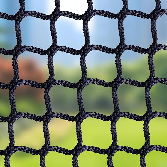 Child Safety Net Protection Rope Net Safety Netting for Stairs Railing Balcony Cat Net Knotless Polyester Playground Safety Net Fence Net Black(1X3m)