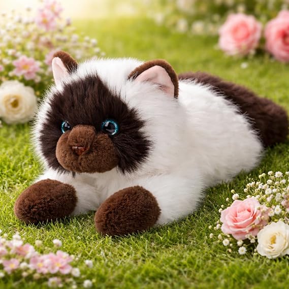 Sosation 16 Inch Brown Cat Plush Stuffed Animal, Realistic Soft Pillow