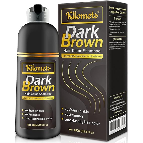 Herbal Natural Color Hair Shampoo - Instant Coloring Shampoo in Minutes (400 ml - Light Brown)