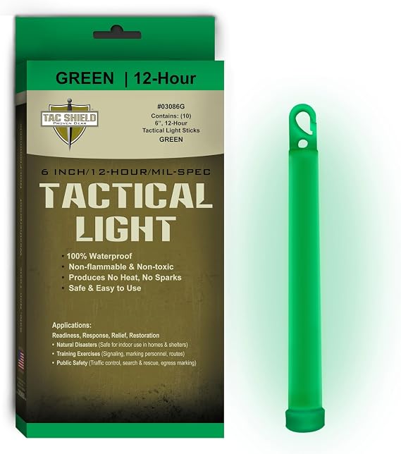 TAC SHIELD Tactical 12 Hour Light Stick (10-Pack)
