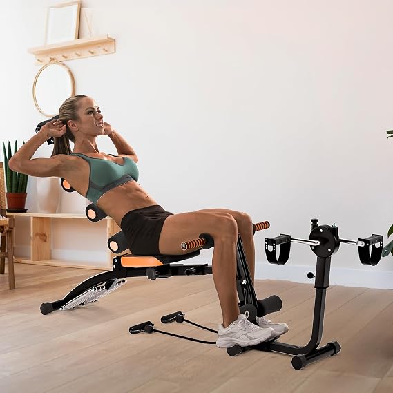 Multi-Functional Adjustable Ab Crunch Machine, Ab Trainer for Total Body Workout - Arms, Core, Legs, Thighs, Buttocks