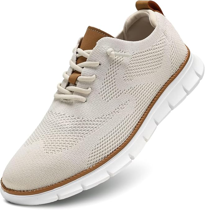 Men's Oxfords Business Shoes Fashion Mesh Casual Dress Walking Sneakers Comfortable Lightweight Soft Sole